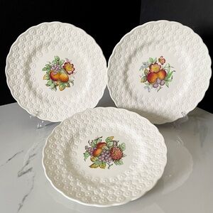 SET of 3 Fruit & Flower Plates - Copeland Spode